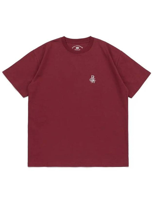 SYMBOL LOGO T SHIRTS BURGUNDY - POLYGRAM - BALAAN 1