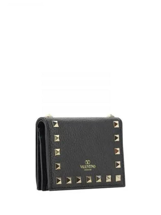 Rockstud Flap Half Wallet Black - VALENTINO - BALAAN 2