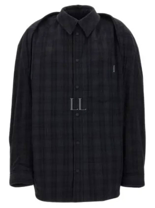 Checked Pattern Long Sleeve Shirt Grey - BALENCIAGA - BALAAN 2