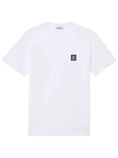 Logo Patch Short Sleeve T-Shirt White - STONE ISLAND - BALAAN 2