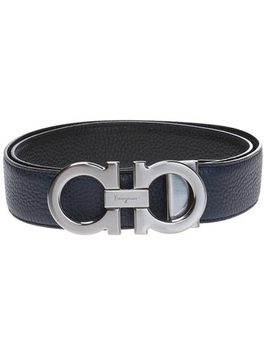 Reversible Gancini Leather Belt Black - SALVATORE FERRAGAMO - BALAAN 1