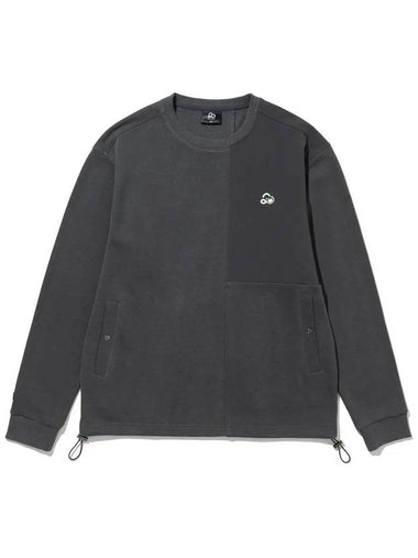 20ne Doug Woven Patch Color Scheme Sweatshirt CHARCOAL - 20THHOLE - BALAAN 1