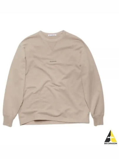 Logo Cropped Neck Oversized Fit Sweatshirt Mushroom Beige - ACNE STUDIOS - BALAAN 2