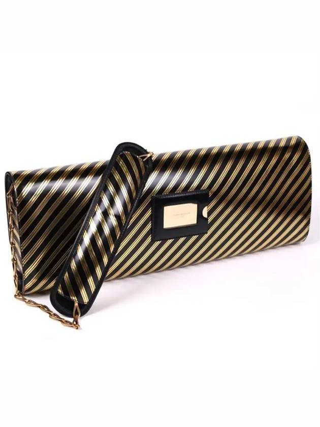 Striped leather clutch 444888 DK70M 1080 - BALENCIAGA - BALAAN 1