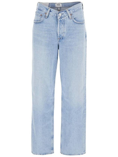 Blue Jeans With Wide Leg And Logo Patch On The Rear In Denim Woman - AGOLDE - BALAAN 1