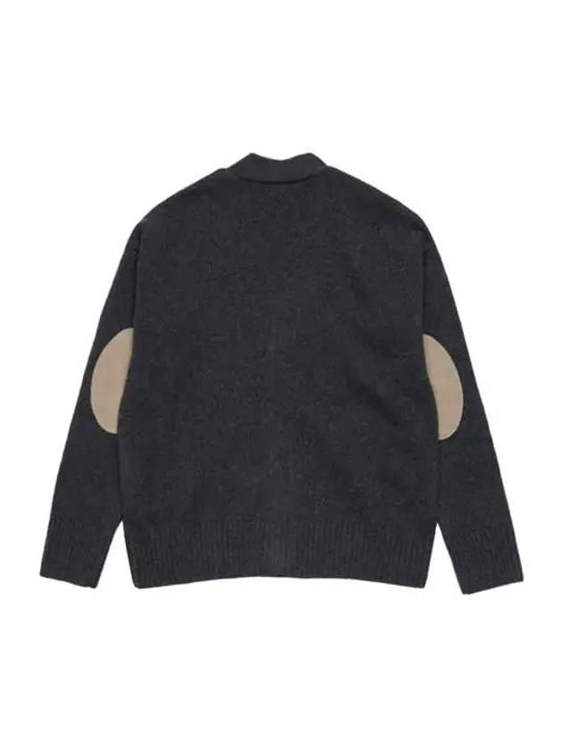 Wool Cashmere Cardigan Grey - AMI - BALAAN 3