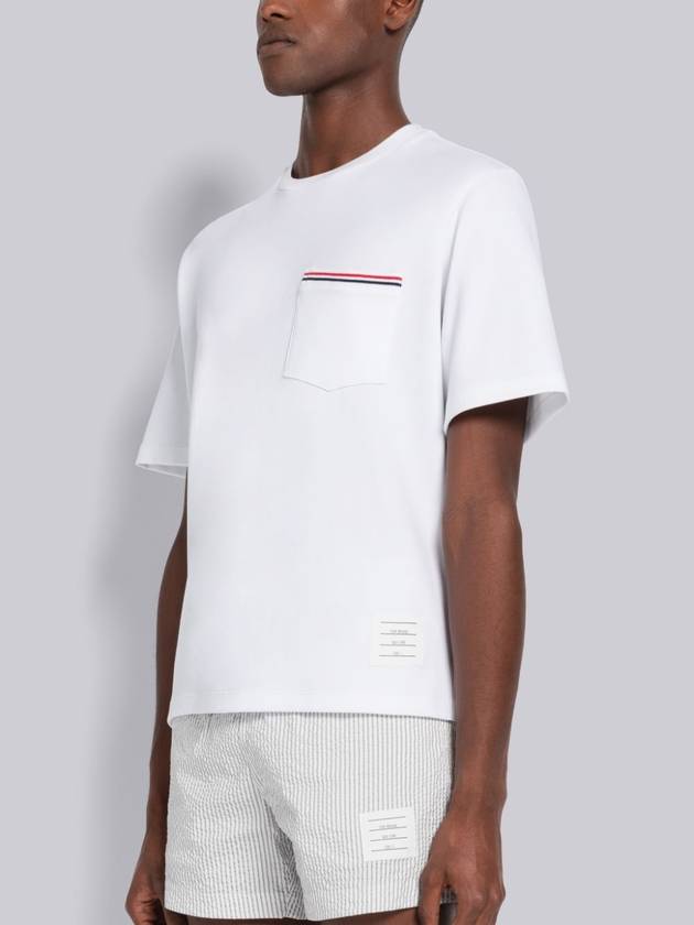 Cotton Oversized Pocket Short Sleeve T-Shirt White - THOM BROWNE - BALAAN 7