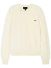 Embroidered Logo Knit Top Ecru - A.P.C. - BALAAN 2