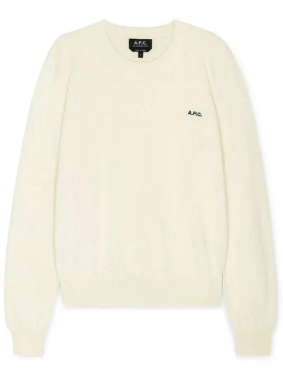 Embroidered Logo Knit Top Ecru - A.P.C. - BALAAN 2