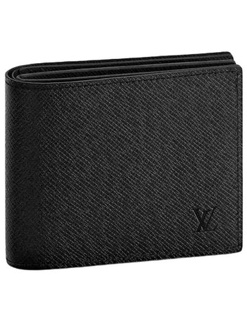 Men's Amerigo Logo Leather Half Wallet Black - LOUIS VUITTON - BALAAN 1