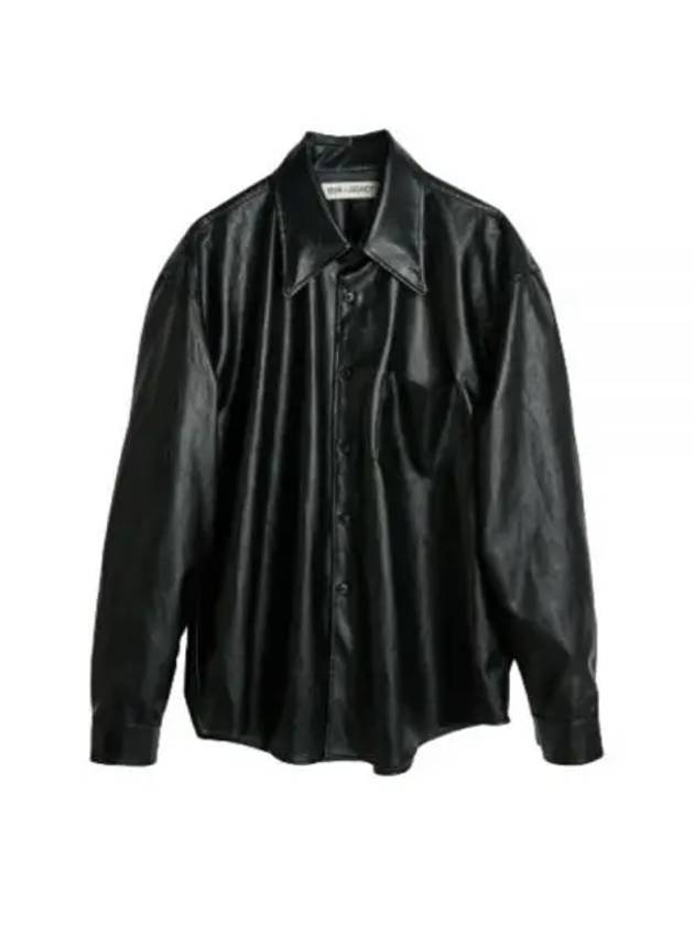 Cageian Leather Long Sleeve Shirt Black Fake - OUR LEGACY - BALAAN 1