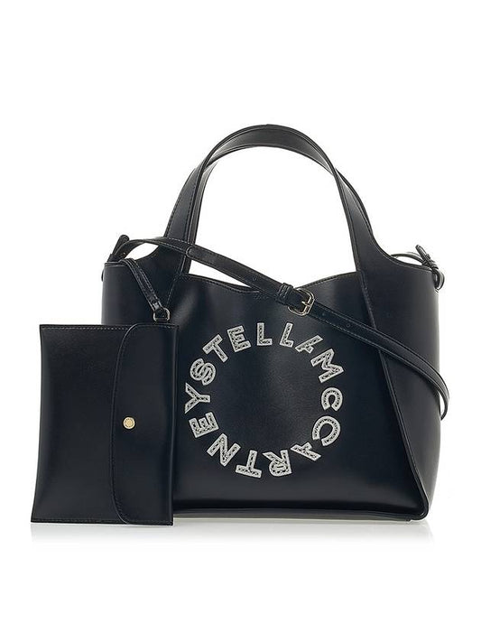 Logo detail shoulder bag 513860 WP0139 1000 - STELLA MCCARTNEY - BALAAN.