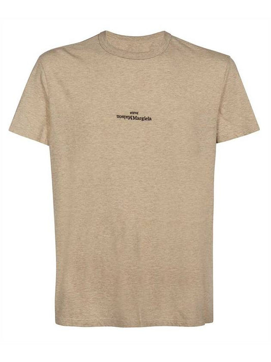 Reverse Logo Short Sleeve T-Shirt Beige - MAISON MARGIELA - BALAAN 1