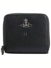 Logo Plaque Zip-Up Half Wallet Black - VIVIENNE WESTWOOD - BALAAN 2