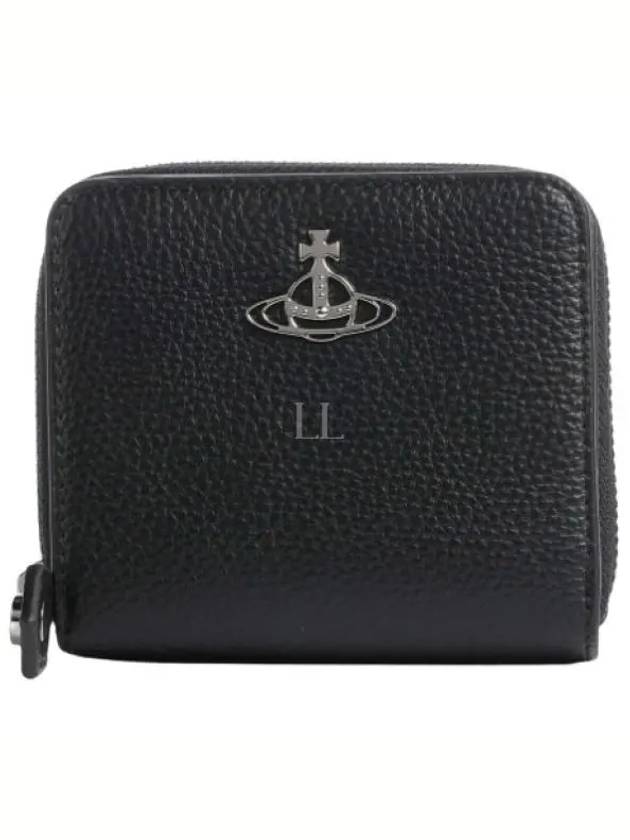 Logo Plaque Zip-Up Half Wallet Black - VIVIENNE WESTWOOD - BALAAN 2