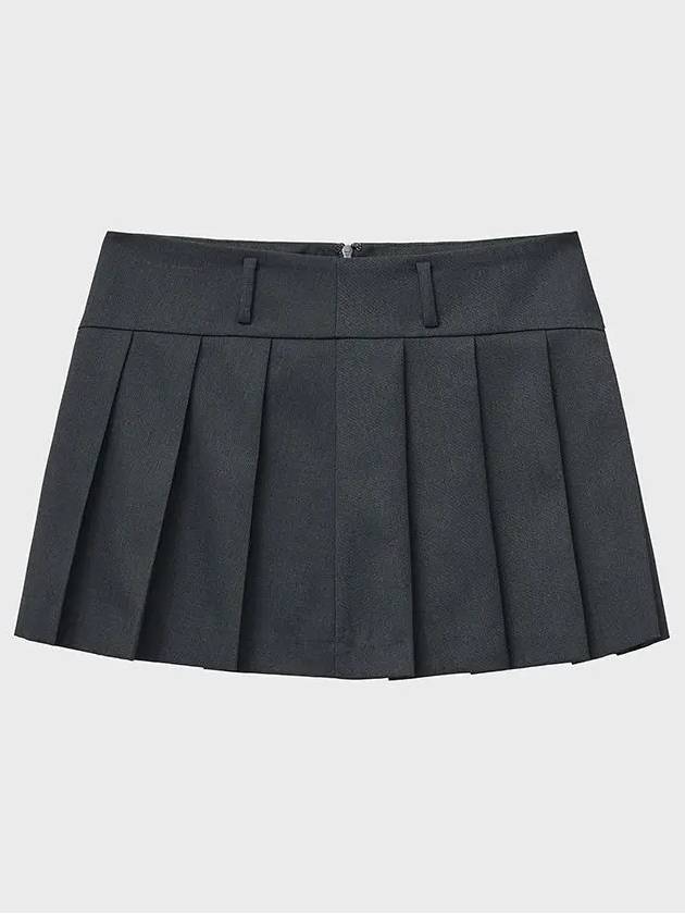 Wool Pleated Mini Skirt Grey - NOIRER FOR WOMEN - BALAAN 3