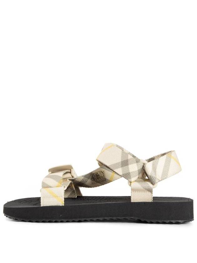 Trek Check Open Toe Sandals Beige - BURBERRY - BALAAN 3