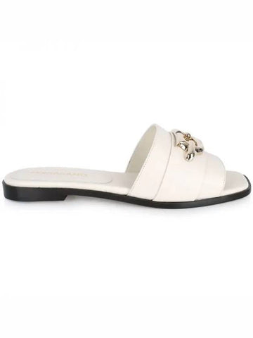 Ferragamo Women s Gancini Ornament Slide Sandals Mascarpone 0763943 271495 1054974 - SALVATORE FERRAGAMO - BALAAN 1