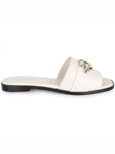 Ferragamo Women s Gancini Ornament Slide Sandals Mascarpone 0763943 271495 1054974 - SALVATORE FERRAGAMO - BALAAN 1