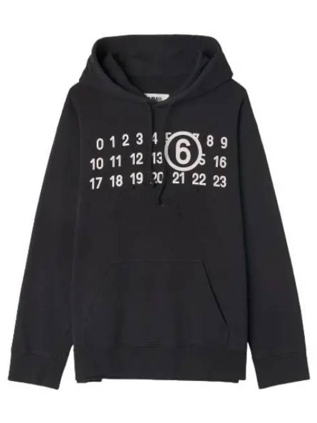 MM6 logo print hooded black t shirt hoodie - MAISON MARGIELA - BALAAN 1