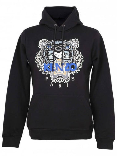 Tiger Embroidered Logo Hoodie Black - KENZO - BALAAN 1