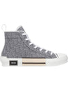 B23 Oblique Jacquard High Top Sneakers Ruthenium - DIOR - BALAAN 2