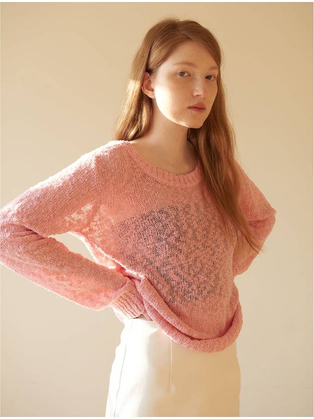 Deep Round Neck Knit Pink - CORCA - BALAAN 1