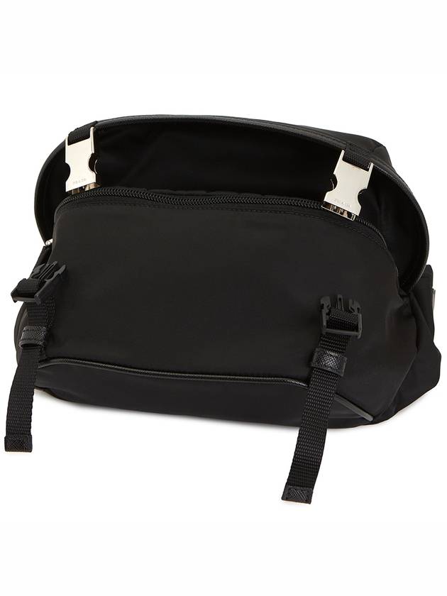 Re-Nylon Saffiano Leather Shoulder Bag Black - PRADA - BALAAN 6