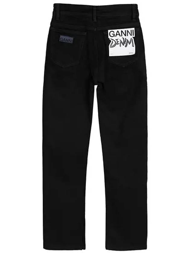 Denim Straight Jeans Black - GANNI - BALAAN 3