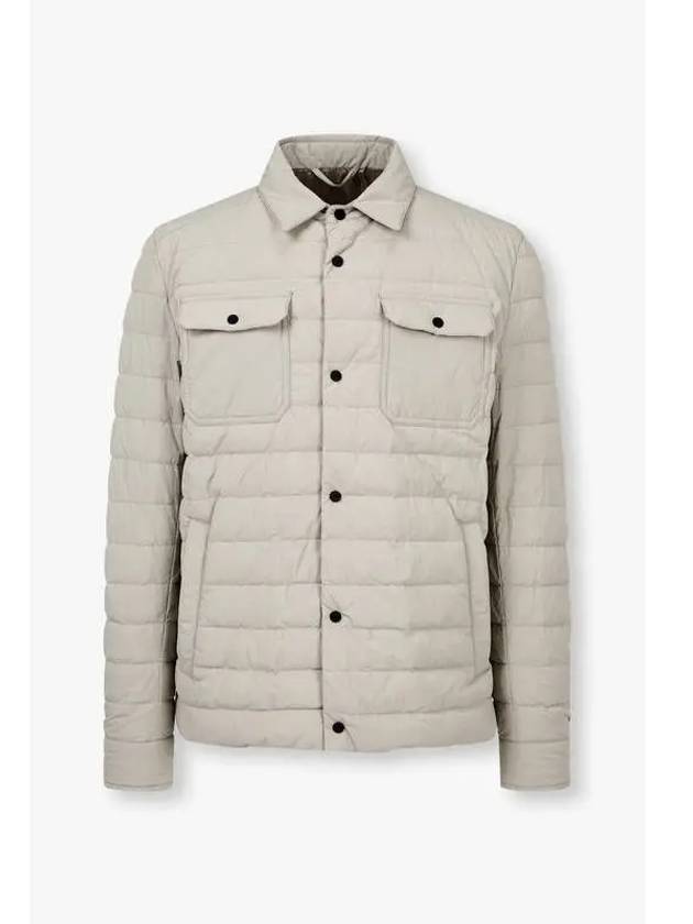 Men s Snap Button Down Padded Jacket Light Beige - HERNO - BALAAN 1