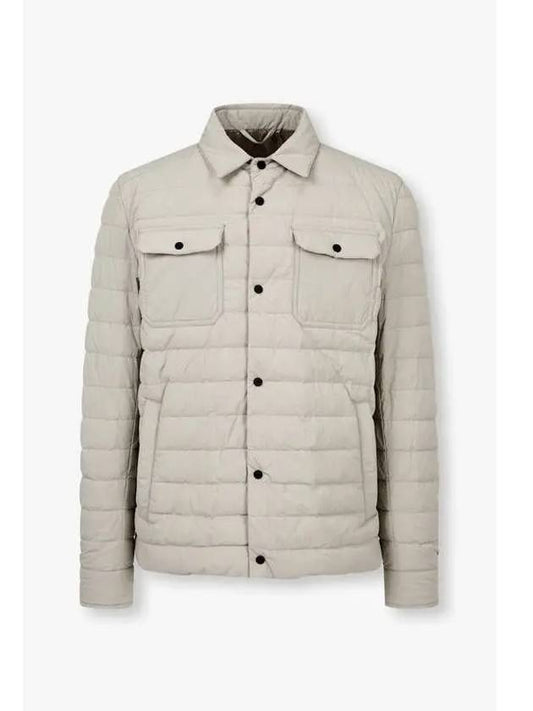 Men s Snap Button Down Padded Jacket Light Beige - HERNO - BALAAN 1