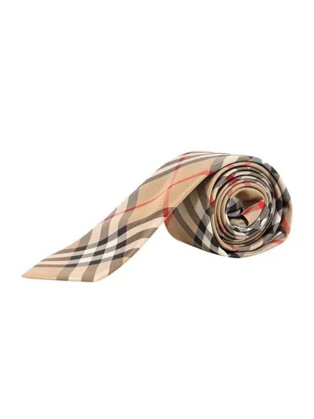 Men's Modern Cut Vintage Check Silk Tie Beige - BURBERRY - BALAAN 3