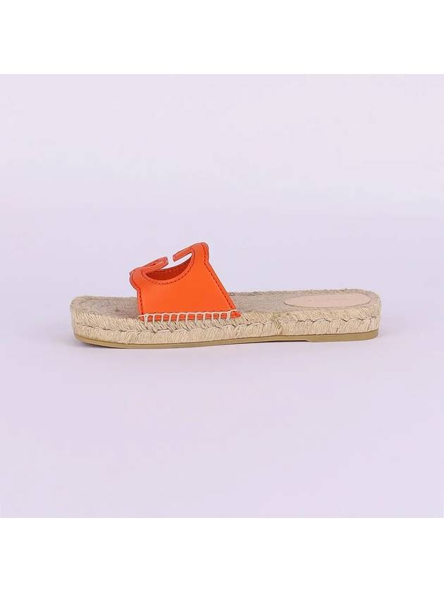 Interlocking G cutout espadrille slide sandals orange 725830 US000 7519 - GUCCI - BALAAN 3