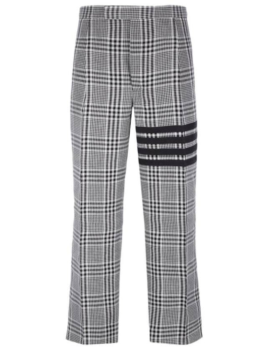 diagonal armband checked linen slacks - THOM BROWNE - BALAAN.