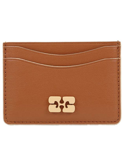 Bow Logo Card Wallet Caramel Cafe - GANNI - BALAAN 2