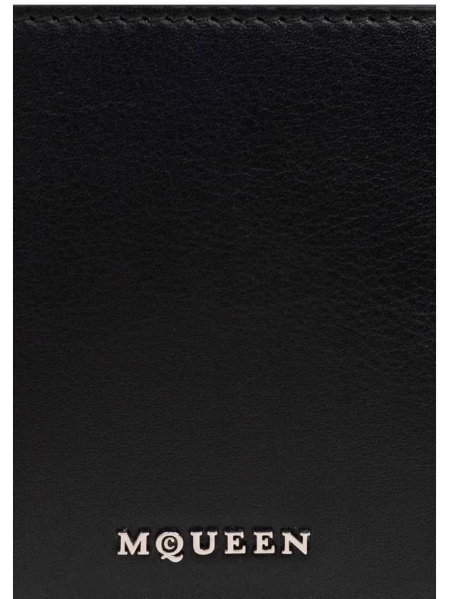 Logo Plaque Bifold Half Wallet Black - ALEXANDER MCQUEEN - BALAAN 6