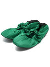 Scrunch Satin Ballerina Kelly Green - GANNI - BALAAN 3