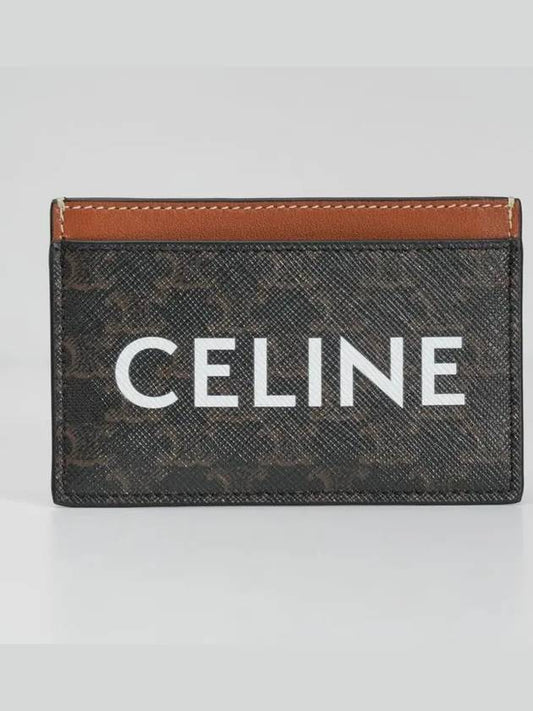 Card Holder in Triomphe Canvas with Print Tan - CELINE - BALAAN