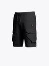 Men's Voice Logo Patch Drawstring Shorts Black - PARAJUMPERS - BALAAN 2