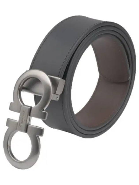 Ferragamo Adjustable Length Reversible Gancini Belt Black Dark Brown Waistband - SALVATORE FERRAGAMO - BALAAN 1