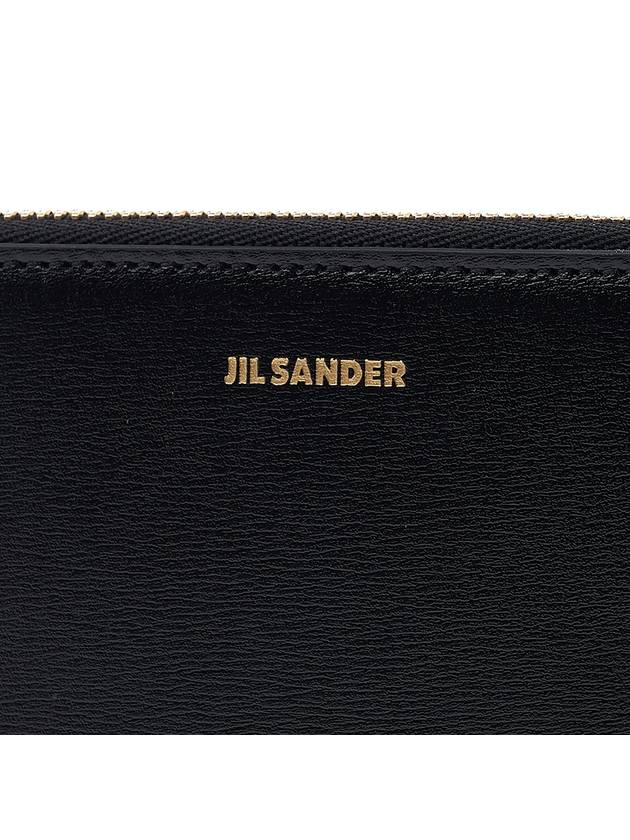 Around Zipper Leather Half Wallet Black - JIL SANDER - BALAAN 7