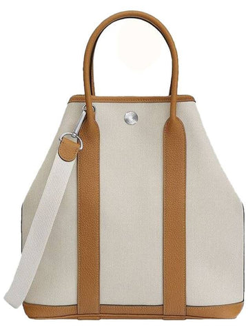 Garden File 28 Strap Tote Bag Beton Ocre - HERMES - BALAAN.