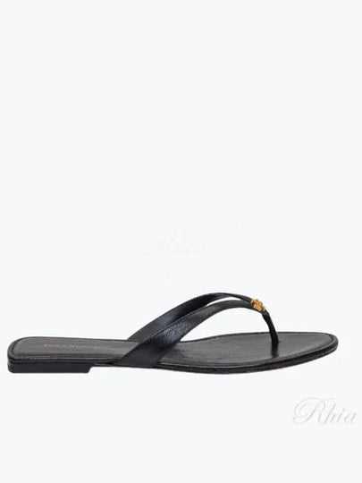 Capri Logo Plaque Flip Flops Black - TORY BURCH - BALAAN 2