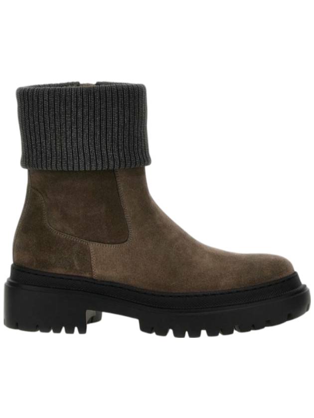 Precious Living Suede Chelsea Boots Bark - BRUNELLO CUCINELLI - BALAAN 1