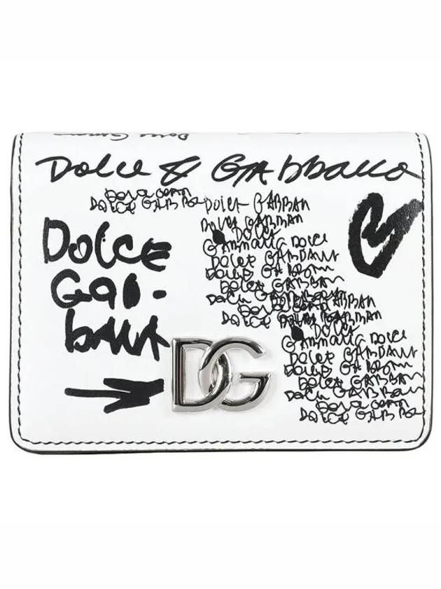 Graffiti Print Half Wallet White - DOLCE&GABBANA - BALAAN 2