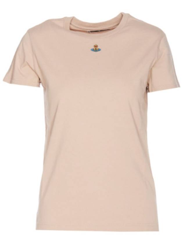 Embroided ORB Peru Short Sleeve T-Shirt Beige - VIVIENNE WESTWOOD - BALAAN 2