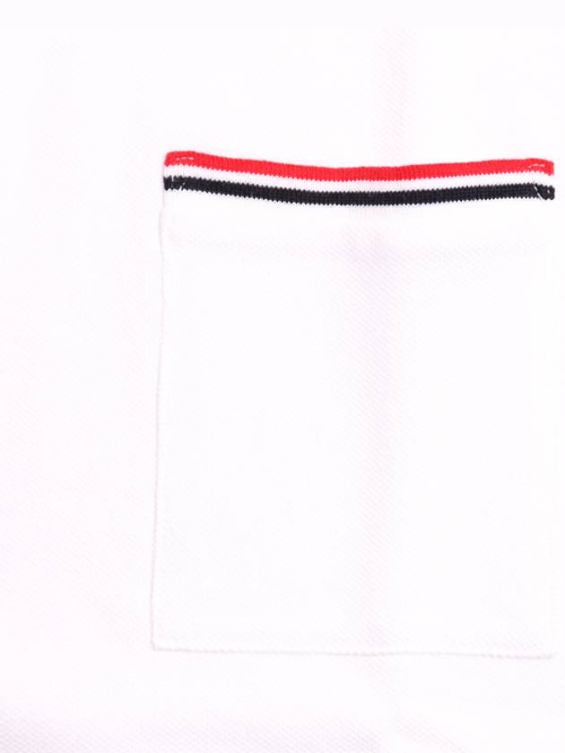 Three Stripes Polo Short Dress White - THOM BROWNE - BALAAN 4