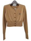 Bea ORB Embroidered Logo Crop Cardigan Brown - VIVIENNE WESTWOOD - BALAAN 2