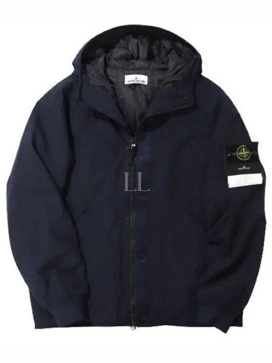 Soft Shell-R E.Dye Pure Insulation Technology Recycled Polyester Primaloft Hooded Jacket Navy - STONE ISLAND - BALAAN 2