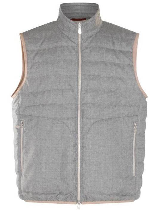 Zip Padded Vest Grey - BRUNELLO CUCINELLI - BALAAN 1